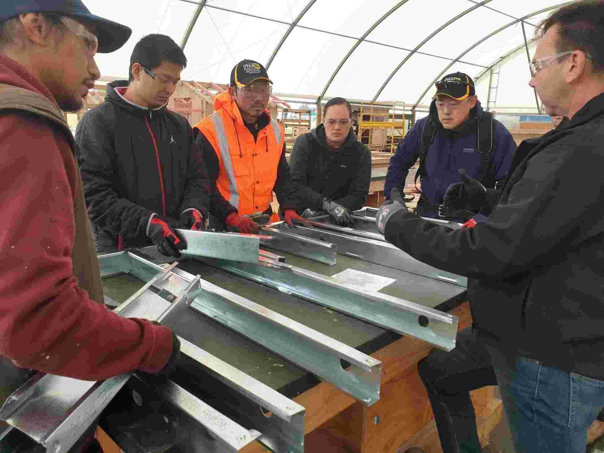 Wintec’s carpentry students eye-opening day assembling steel framing