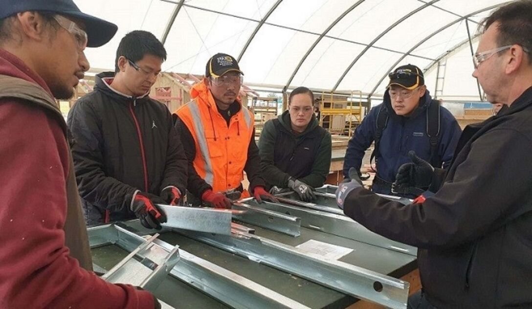 Wintec’s carpentry students eye-opening day assembling steel framing
